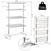 4 Layers Folding Laundry Rack Stand Dryer Storage Towel Rack Rolling