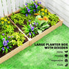 Wooden Raised Garden Bed, Outdoor Planter Box with Divider and Open Bottom for Flowers, Herbs, Vegetables, DIY Painting