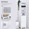 Tall Bathroom Storage Cabinet, Freestanding Tower Cabinet with Adjustable Shelf, 3 Open Shelves, White