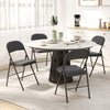 4 Pack Folding Chairs with Padded Seats, Velvet Portable Party Chairs with Steel Frame, Dark Grey