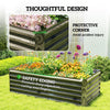 6' x 3' x 2' Raised Garden Bed, Galvanized Planter Box for Growing Flowers, Herbs and Vegetables, Light Wood Effect