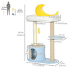 Moon Cat Tower for Indoor Cats with Teddy Fleece House Bed Scratching Post Hanging Toy Star Platform 41