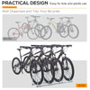 Soozier 4-Bike Bicycle Floor Parking Rack Cycling Storage Stand Garage Organizer for Indoor and Outdoor Use, Silver