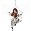 Halloween Animated Hanging Creepy Girl on Swing Decoration, Light-Up Eyes, Sound and Touch Activated