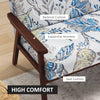 Compact Loveseat Sofa Couch Linen Fabric Double Seat Sofa with Rubber Wood Legs