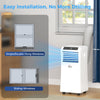 8000BTU Mobile Portable Air Conditioner with Cooling, Dehumidifier, 2 Speed Fans, 24-Hour Timer for Bedroom, White