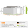 11' x 13'Garden Storage Shed w/ Foundation Kit Metal Tool Storage House w/ Double Doors