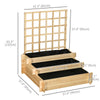 Wooden Elevated Planter Box with Trellis for Climbing Plants, 3 Tier Raised Garden Bed for Garden, Outdoor, Natural