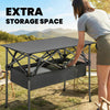 3ft Folding Camping Table, Picnic Table with Mesh Storage Net, Carrying Bag and Metal Frame, Black
