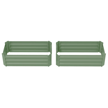 Set of 2 Raised Garden Bed, Steel Elevated Planter Box for Flowers, Herbs, Succulents, 39