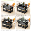Modern Coffee Table, Lift Top Center Table with Fabric Drawers and Hidden Storage for Living Room, Distressed Black
