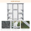 Large Outdoor Catio Enclosure, Weatherproof Cat House with Asphalt Roof,  Wooden Cat Patio Cage with 6 Balanced Platforms, 71
