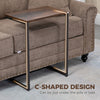 Nesting End Tables Set of 3, Industrial C-Shaped Snack Side Table with Steel Frame for Sofa Couch, Bed, Living Room, Rustic Brown