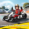 24V Electric Go Kart, Battery Powered Kids Drift Kart with Adjustable Seat, Seat Belt, Horn, Music, Light