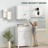 Wall Mount Medicine Cabinet, Bathroom Cabinet with 4 Tier Shelves, Lockable with 2 Keys for Kitchen, White