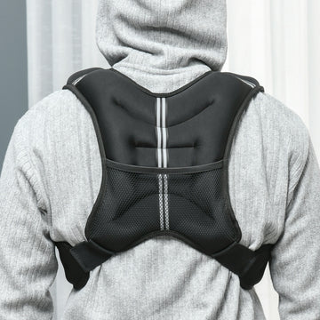 Soozier 22 lbs Weighted Vest, Weight Vest with adjustable Straps, Convenient Pocket and Reflective Strips, Fit for Men Women