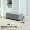 44 Inches Ottoman with Storage, Lid, Legs, Corduroy End of Bed Bench for Living Room, Bedroom, Entryway, Light Grey