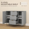 Modern Kitchen Storage Cabinet, Sideboard Buffet Cabinet w/ 3 Drawers and Adjustable Shelves for Kitchen Hallway
