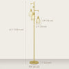 Industrial Floor Lamp with 3 Hanging Wire Lampshades, Dimmable Standing Lamp for Living Room, Gold
