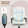 Fauteuil de massage vibrant à 6 points, chaise d'ordinateur inclinable et réglable en hauteur avec repose-pieds rétractable, brun