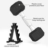 Soozier 100 LBS Hex Dumbbell Set with Rack, Rubber Coated Weights with Non-Slip Handles for Home Gym Strength Training