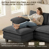 Sectional Sofa, L Shaped Sofa with Deep Seat, Movable Ottoman and Pillow-top Armrests