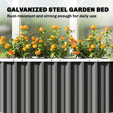 Galvanized Raised Garden Bed, Deep Rot Planter Box, Outdoor Garden Bed with Plant Labels, 5' x 2' x 2', Dark Grey
