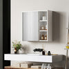 Bathroom Medicine Cabinet with Mirror, Wall Mount Mirror Cabinet with Open Shelves, White Wood Grain