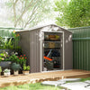 7' x 4' x 6' Garden Storage Shed Outdoor Patio Metal Tool Storage House w/ Foundation Kit and Double Doors