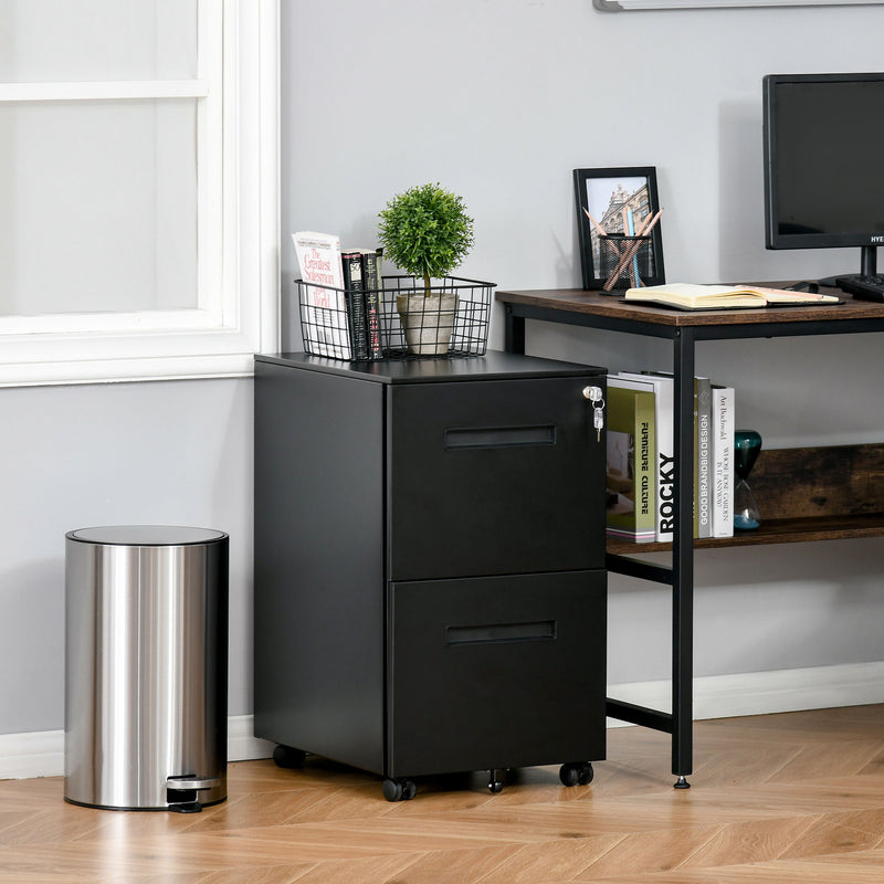 File Cabinet, Vertical Filing Cabinet with Adjustable Partition for A4 Letter Size, Lockable for Office, White