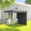8 x 8 ft Pop Up Canopy with 1 Sidewall, Carry Bag and 4 Sand Bags, Height Adjustable Instant Sun Shelter, Dark Grey