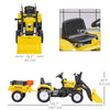 Front Loader Excavator Ride On Toy Pedal Control with 6 Wheels Controllable Bucket for 3 Year Old, Yellow