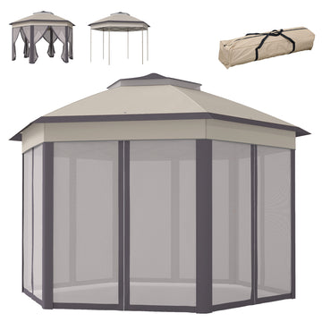 13' x 13' Pop Up Canopy Tent with Netting and Carry Bag, Instant Sun Shelter