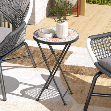 Mosaic Outdoor Patio Side Table, 14