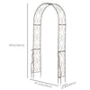 7.5ft Garden Metal Arch Outdoor Walkway Arbor for Decorative Climbing Vine Plants Party Wedding Ceremony Decoration Accessories Black