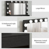 Vanity Table, Makeup Dressing Table with LED Lighting Mirror, Charging Station and Drawers for Bedroom, Black