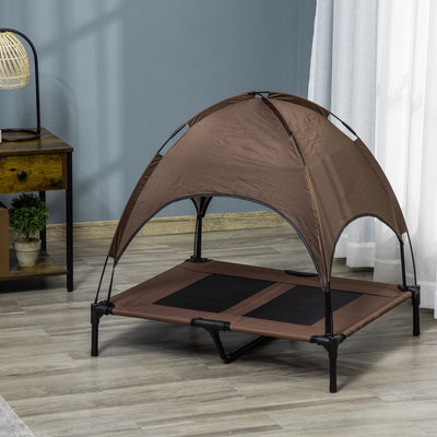 Elevated Dog Bed with Canopy, Portable Raised Dog Cot for L Sized Dogs, Indoor & Outdoor, 36