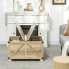 Farmhouse Coffee Table, Square Center Table with Flip-top Lids, Hidden Storage Compartment and Wooden Legs