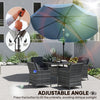 9' x 9' Round Market Umbrella with Valance, Patio Umbrella with Tilt and Crank, for Garden, Deck, Poolside, Sky Blue