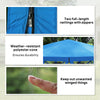 12' x 12' Hexagon Automatic Pop Up Screen Tents Camping Shelter Picnic Canopy Outdoor Sun Shade with Mesh Sidewalls and Carry Bag, Blue