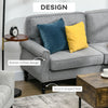Stylish Midback Double Sofa with Sponge Padding, 2 Seater Sofa Couch, with Rubber Wood Leg, Light Grey