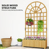 Wooden Raised Garden Bed with Lattice Trellis, Outdoor Elevated Planter Box with Drainage Holes for Climbing Plants