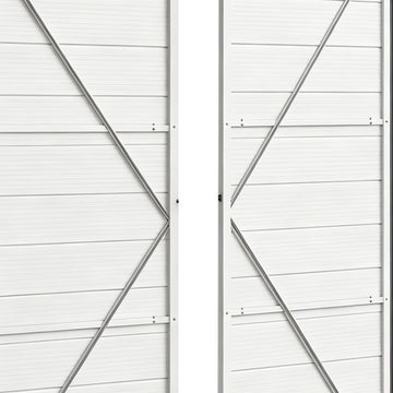 4.5' x 6' Plastic Garden Storage Shed with Latch Door, Vents, Sloped Roof