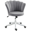 Office Chair, Armless Swivel Desk Chair with Adjustable Height, Backrest, Tilt Function for Office, Vanity, Grey