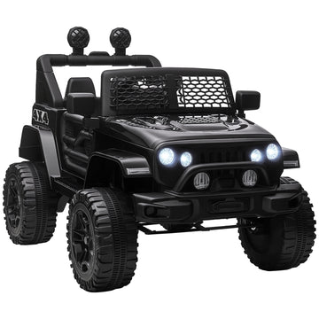 12V Battery Powered Kids Ride On Car Off Road Truck Toy w/ Parent Remote, Black