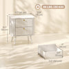 Modern Nightstand Set of 2, Bedside Table with 2 Drawers, Side End Table for Bedroom, Living Room, White Wood Grain