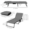Folding Chaise Lounge with Reclining Back, 25.6
