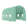 15' x 6.6' x 6.6' Walk-in Tunnel Greenhouse Garden Plant Seed Growing Warm House Outdoor Hot House w/ Roll Up Door, Windows, PE Cover Green