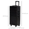 4 in 1 Portable Aluminum Makeup Case Train Cases, Rolling Makeup Case with 2 Wheels, Multiple Compartments and Lift Handle