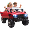 Kids 2 Seater Ride-On Car Police Truck Electric with LED Lights & MP3 for Kids White